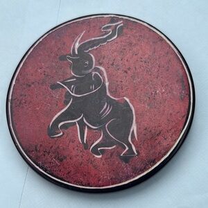 Red Elephant Decorative Plate